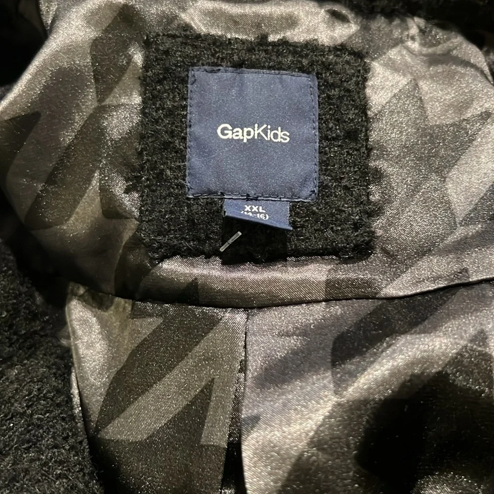 Gap Kids Girls Black Brighton Coat Holiday Boucle Trench Coat XXL 14-16